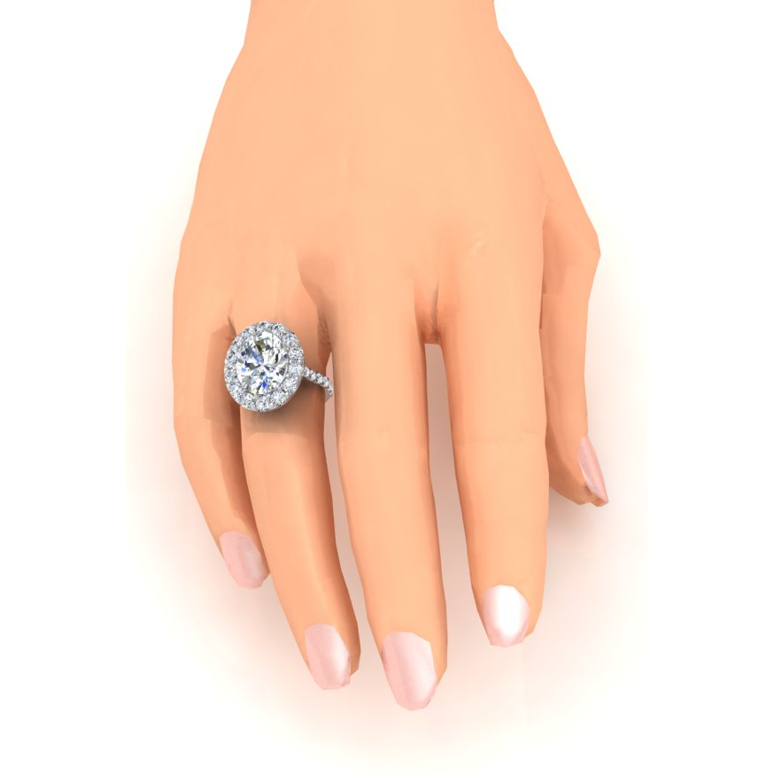 Großer Ovaler Diamant Verlobungsring