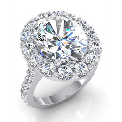 Großer Ovaler Diamant Verlobungsring