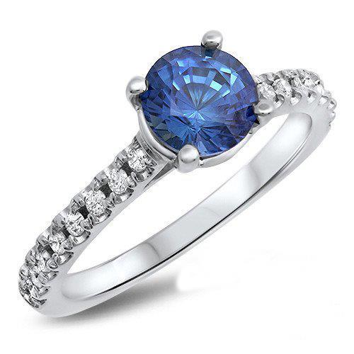 Großer runder Ceylon-Saphir mit Diamanten Jubiläumsring 3.30 Karat - harrychadent.de