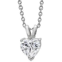 Großes Herz Aus der Erde Abgebauter Natürlicher Diamant Halskette Anhänger 3 Karat Weißgold Krappenset