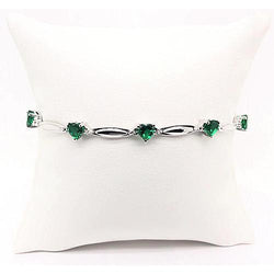 Grüner Smaragd Herzform Diamant Armband 9,54 Karat Schmuck