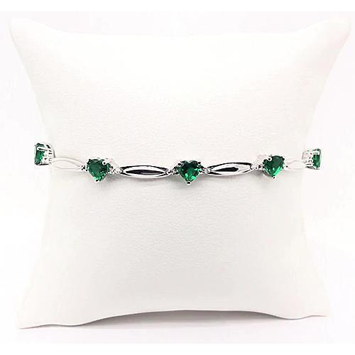 Grüner Smaragd Herzform Diamant Armband 9,54 Karat Schmuck - harrychadent.de