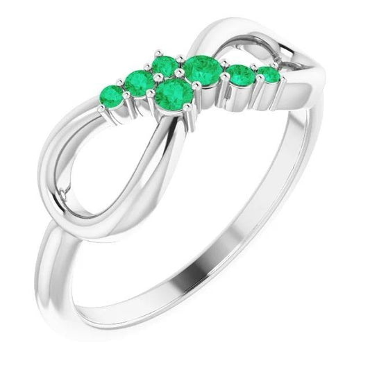 Grüner Smaragd Ring Infinity Style 1 Karat Weißgold 14K Schmuck - harrychadent.de