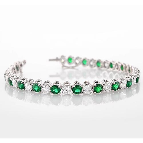 Grünes Smaragd & Diamant Tennisarmband 33.25 Karat Damen Schmuck - harrychadent.de