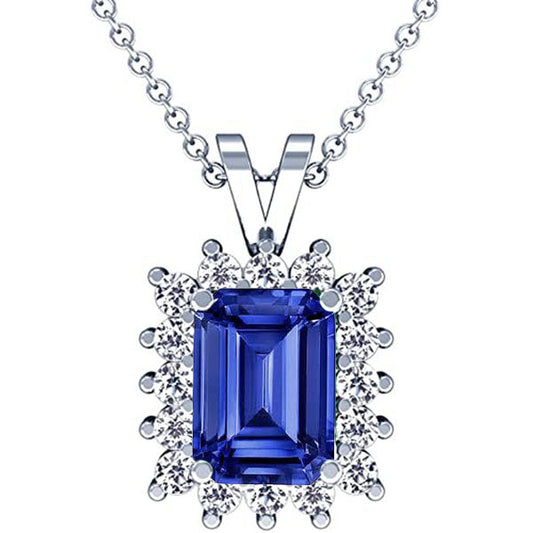 Halo-Anhänger Edelstein & Aus der Erde Abgebauter Natürlicher Diamant V-förmiger Bail Flower Style 6,25 Karat