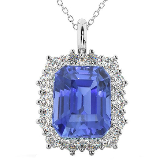 Halo-Anhänger mit Smaragd-Edelstein und Aus der Erde Abgebauter Natürlicher Diamant im Sternstil von 8,25 Karat