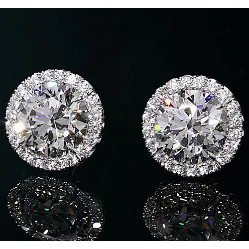 Funkelnde Halo-Ohrstecker aus Diamanten
