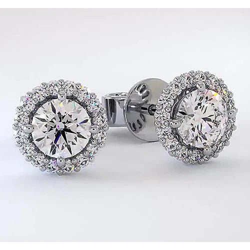 Halo Ohrstecker mit natürlichen Diamanten aus der Erde, 2.32 Karat