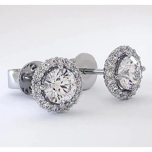 Halo Ohrstecker mit natürlichen Diamanten aus der Erde, 2.32 Karat