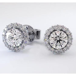 Halo Ohrstecker mit natürlichen Diamanten aus der Erde, 2.32 Karat