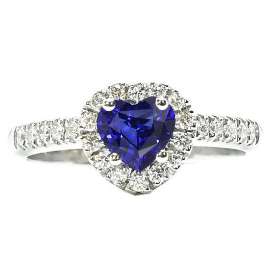 Halo Heart Ceylon Saphir Ehering 3,50 Karat Diamantschmuck - harrychadent.de