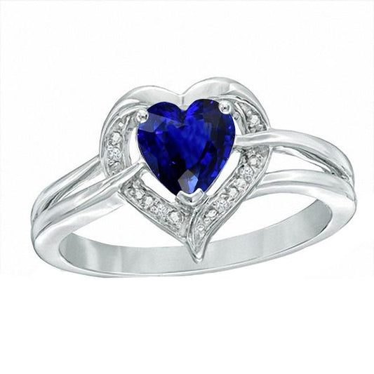 Halo Heart Style Sri Lanka Saphirring 1,50 Karat Diamanten - harrychadent.de