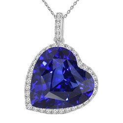 Halo Heat Anhänger mit dunkelblauem Saphir und rundem Aus der Erde Abgebauter Natürlicher Diamant, 9 Karat