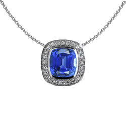 Halo-Kissen-Edelstein & runder Aus der Erde Abgebauter Natürlicher Diamant-Anhänger 14K Gold 3,50 Karat