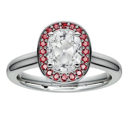 Halo Pink Saphir Kissen Old Mine Cut Aus der Erde Abgebauter Natürlicher Diamantring 6 Karat