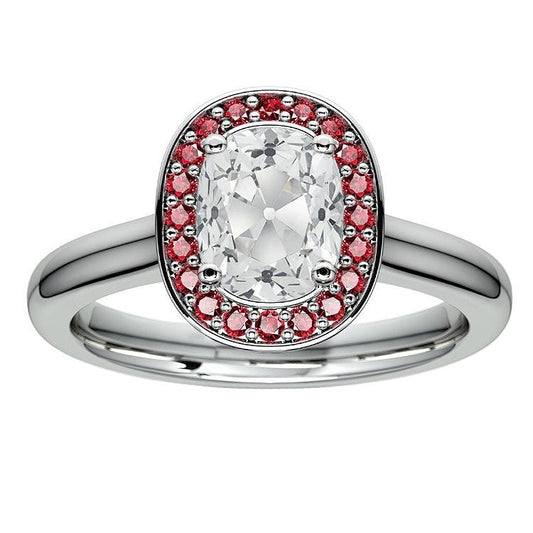 Halo Pink Saphir Kissen Old Mine Cut Diamantring 6 Karat - harrychadent.de