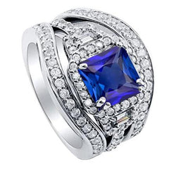 Halo Radiant Sapphire Aus der Erde Abgebauter Natürlicher Diamant Verlobungsring mit Jacke 4,50 Karat