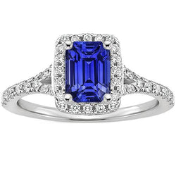 Halo Ring Smaragd Sri Lanka Saphir & Diamant 4,50 Karat