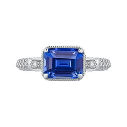 Halo Smaragd Saphir Ehering & kleine runde Aus der Erde Abgebauter Natürlicher Diamanten 4 Karat
