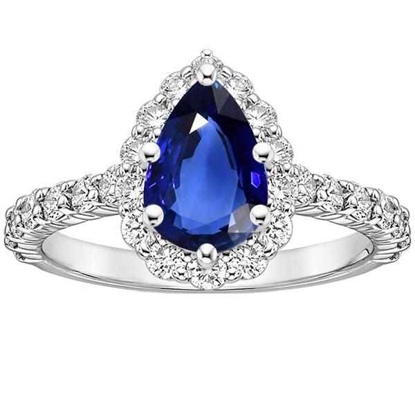 Halo Verlobungsring Blauer Saphir & Diamanten 5.50 Karat - harrychadent.de
