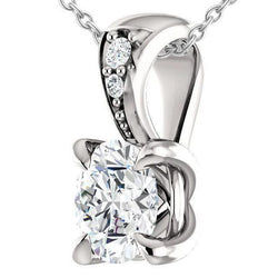 Halskette mit natürlichem Aus der Erde Abgebauter Natürlicher Diamantanhänger 1,65 Karat 14K Weißgold