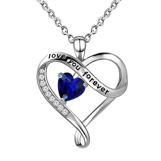 Heart Love Anhänger Ceylon-Saphir & Diamant-Halskette 1,50 Karat