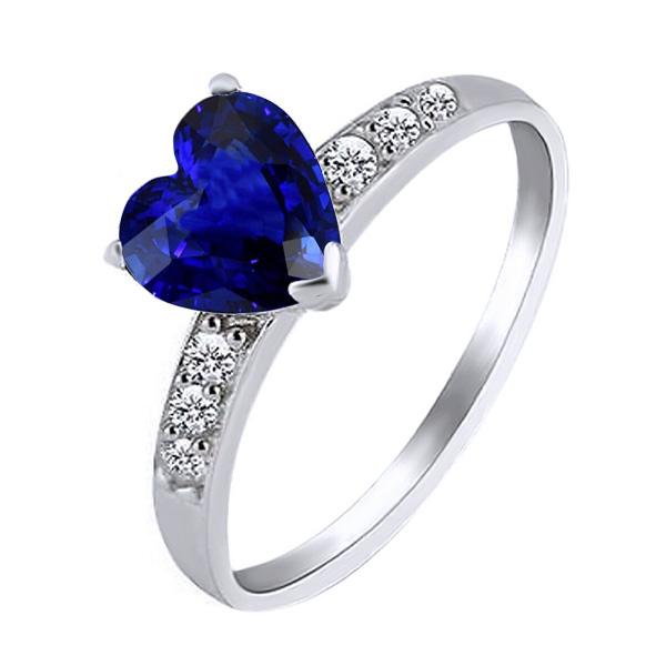 Herz Blauer Saphir Edelstein Ring Diamanten mit Akzent 2,25 Karat - harrychadent.de