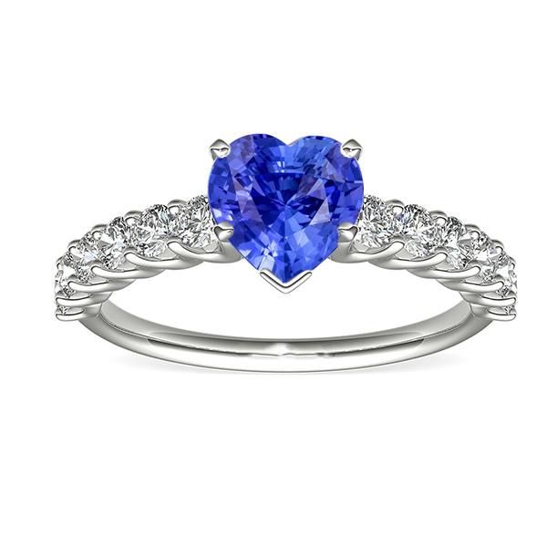 Herz Edelstein Ring Hellblauer Saphir & Pave Set Diamant 3 Karat - harrychadent.de