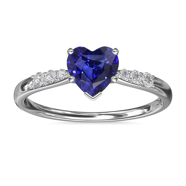 Herz Edelstein blauer Saphir Diamant Ring 2 Karat Gold 14K Schmuck - harrychadent.de