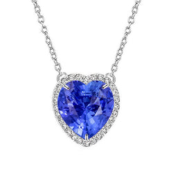 Herz-Edelstein & runder Aus der Erde Abgebauter Natürlicher Diamant-Halo-Anhänger Hundeohr 5,50 Karat