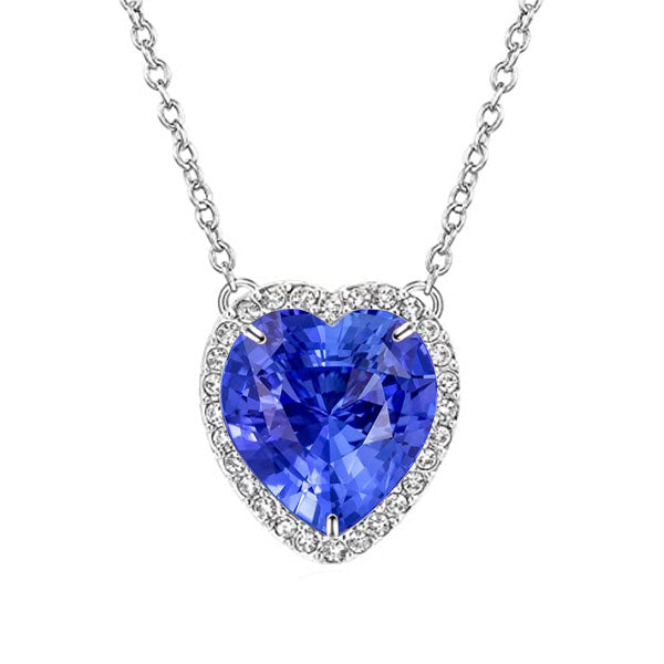 Herz-Edelstein & runder Aus der Erde Abgebauter Natürlicher Diamant-Halo-Anhänger Hundeohr 5,50 Karat