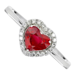 Herz Rubin und Aus der Erde Abgebauter Natürlicher Diamant Ehering Schmuck 3,35 Karat