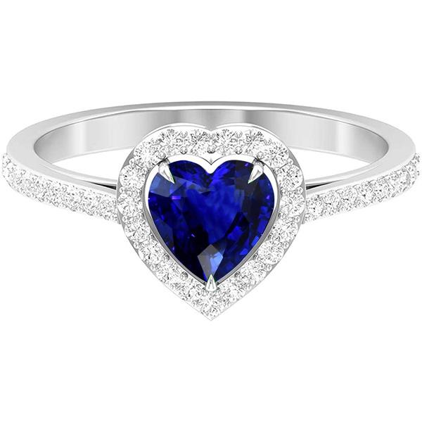 Herz Saphir Halo Ring Pave Set Diamanten 3 Karat Damenschmuck - harrychadent.de