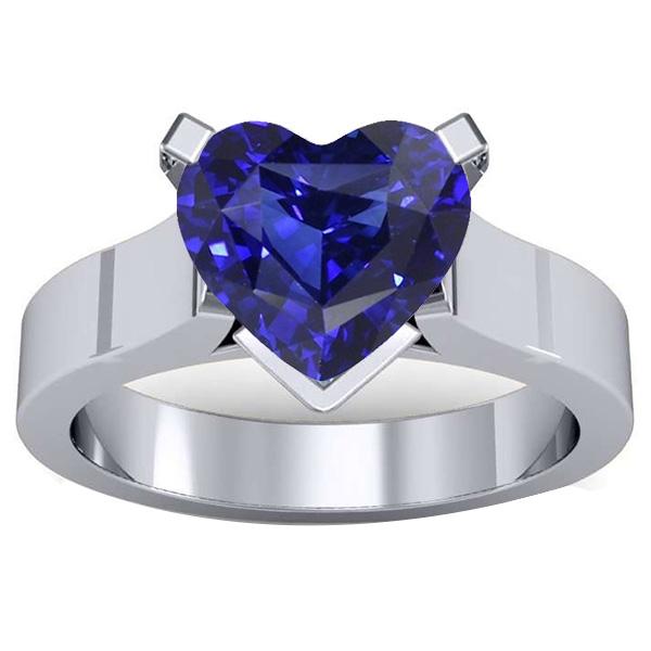 Herz Solitär Ring Ceylon Blauer Saphir 3 Karat Damenschmuck - harrychadent.de