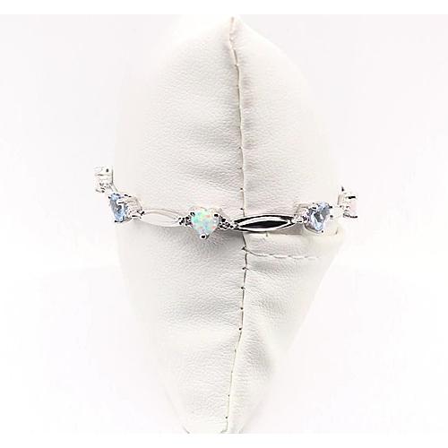 Herzform Aquamarin & Opal Diamant Armband 9,54 Karat - harrychadent.de