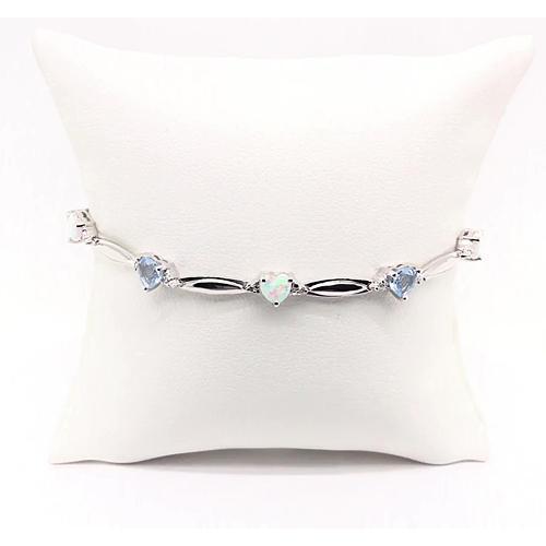 Herzform Aquamarin & Opal Diamant Armband 9,54 Karat - harrychadent.de