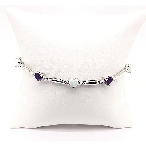 Herzform Lila Amethyst & Opal Diamant Armband 9,54 Karat - harrychadent.de