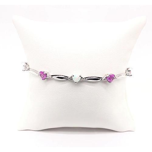 Herzform Rosa Amethyst & Opal Diamant Armband 9,54 Karat Schmuck - harrychadent.de