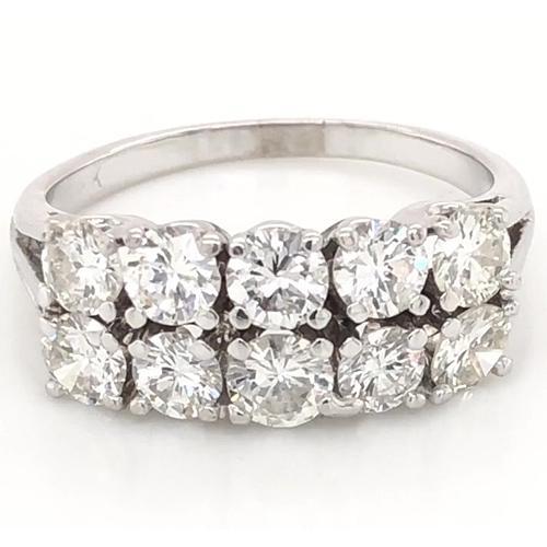echter round diamant 4Karat memoire-ring Vorderansicht