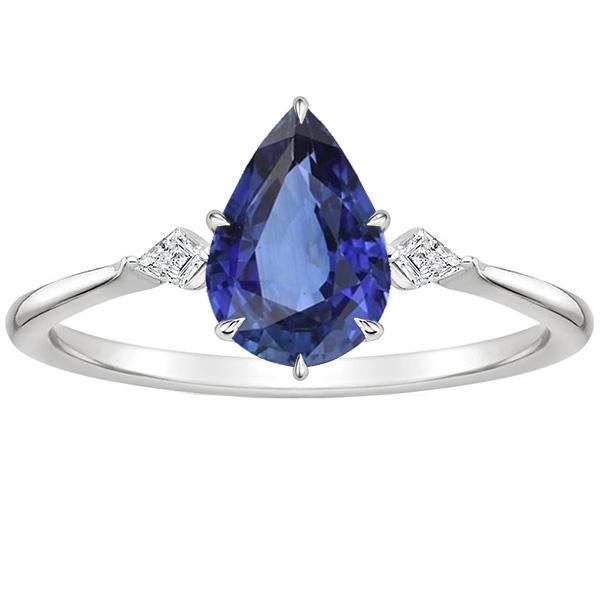 Jubiläumsring Birne Ceylon Saphir & Marquise Diamanten 3 Karat - harrychadent.de