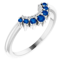 Jubiläumsring Aus der Erde Abgebauter Natürlicher Diamant Rund Saphir Schmuck 3.30 Karat