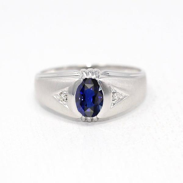 Jubiläumsring Oval Ceylon Saphir Vintage Style 1.25 Karat - harrychadent.de