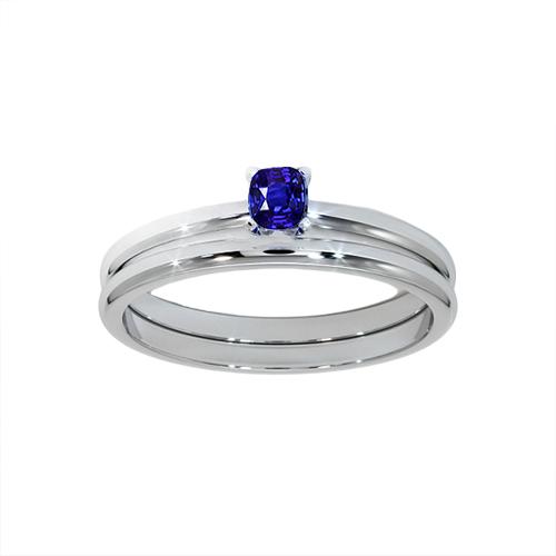 Kissen Solitaire Blauer Saphir Verlobungsring Set 1 Karat - harrychadent.de