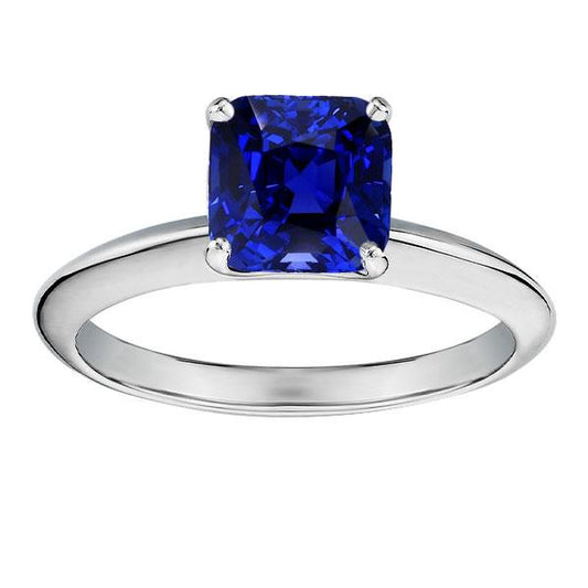 Kissen Solitär Saphir Ring 2,50 Karat Weißgold Schmuck - harrychadent.de