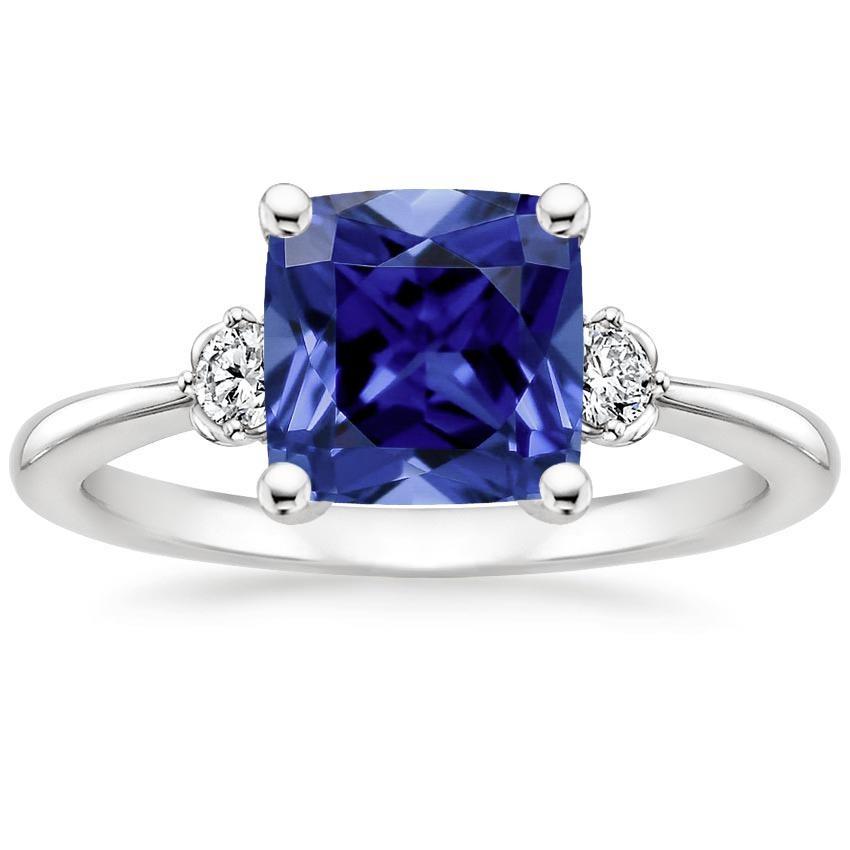 Kissen Sri Lanka Saphir Diamant 3 Steine Ring 2,75 Karat - harrychadent.de