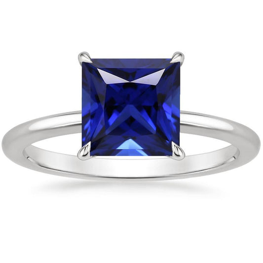 Klassischer Solitärring 5 Karat Prinzessschliff Sri Lanka Saphirgold - harrychadent.de
