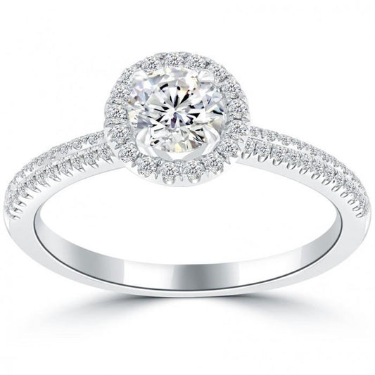 Klassischer Verlobungsring 1,66 ct. Natürlicher runder Aus der Erde Abgebauter Natürlicher Diamant Weißgold 14K