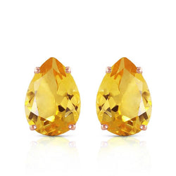 Krappenset Birnenschliff 41 Kt Citrin Ohrstecker Gelbgold 14K