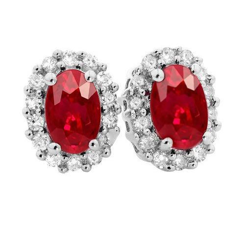 Krappenset Roter Rubin und Diamanten 6,10 Karat Pave Ohrstecker - harrychadent.de