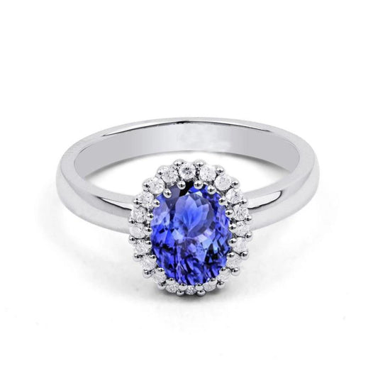 Krappenset Tansanit und Diamanten 3,70 Karat Ehering 14K Gold - harrychadent.de